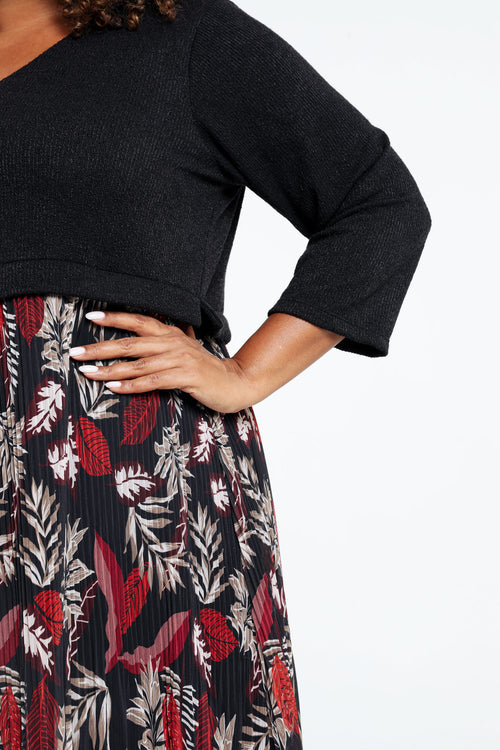 2 in 1 warme gebreide jurk-Paprika-5