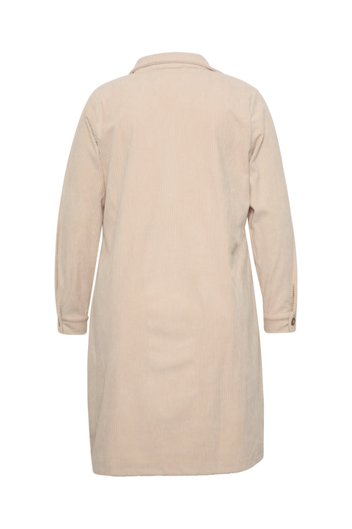 Robe courte unie en velours côtelé-Paprika-9
