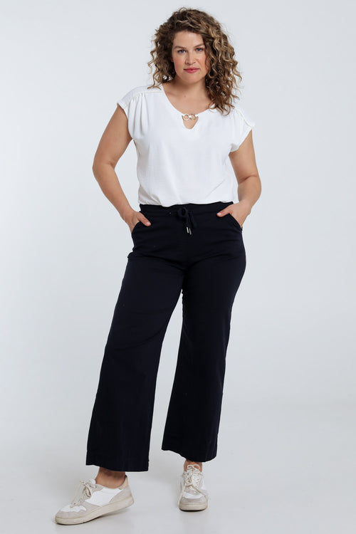 Pantalon chino jambe large uni-Paprika-9