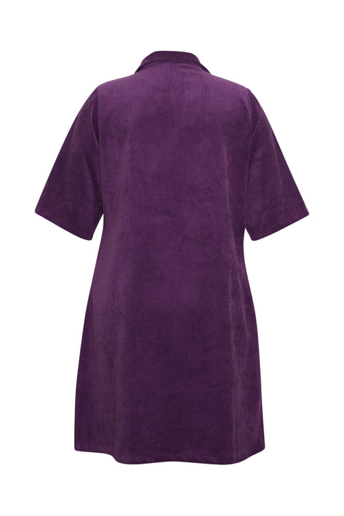Robe en velours côtelé unie-Paprika-2