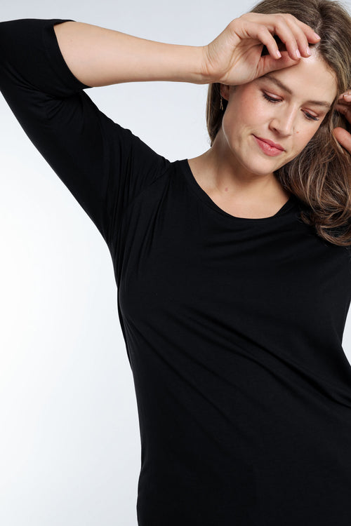 T-shirt basic uni en viscose-Paprika-4
