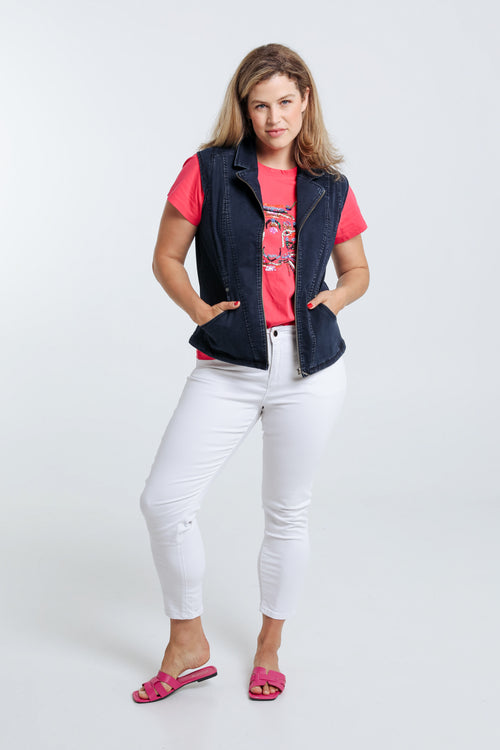 Veste en jean zippée-Paprika-7