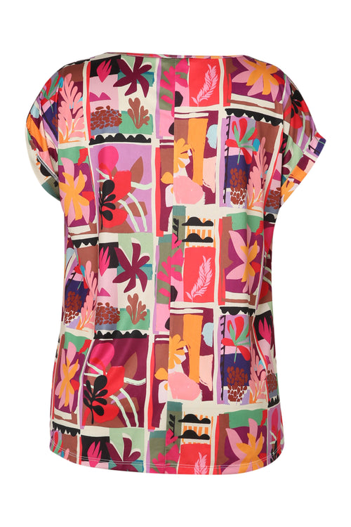 T-shirt imprimé arty avec sequin-Paprika-11