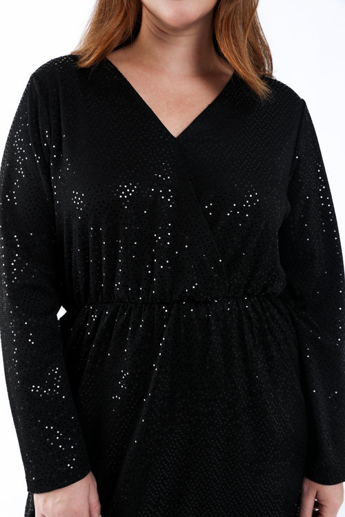 Korte jurk met glinsterend effect-Paprika-4