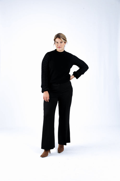 Pull uni avec manches chevrons-Paprika-5