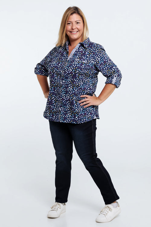 Hemd in wafelstof met hartjesmotief-Paprika-8