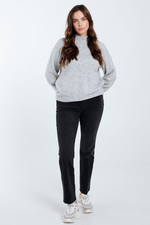 Pull uni avec lurex-Paprika-9