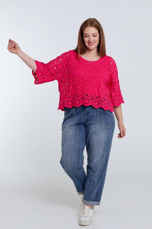 Pull en crochet uni-Paprika-9