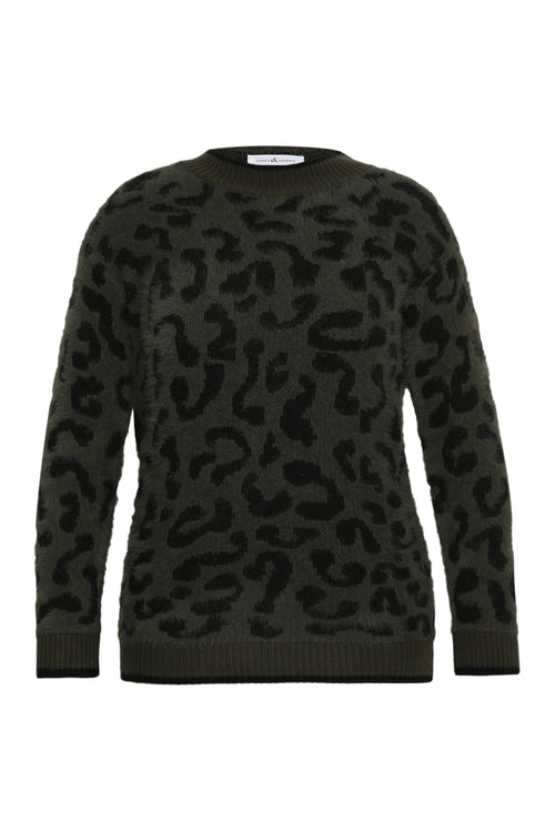 Pull jaquard motif léopard-Paprika-1