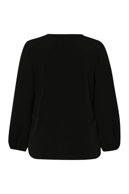 Effen bi-materiaal T-shirt met kraag-Paprika-9
