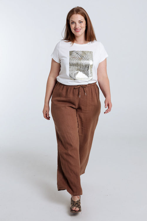 T-shirt en coton avec imprimé foil-Paprika-7