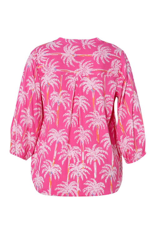 Blouse en viscose imprimé palmiers-Paprika-11