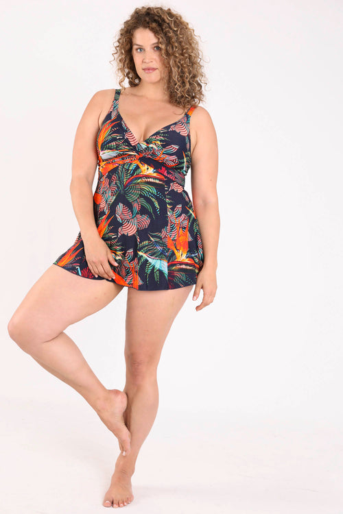 Jurk met tropische print-Paprika-6