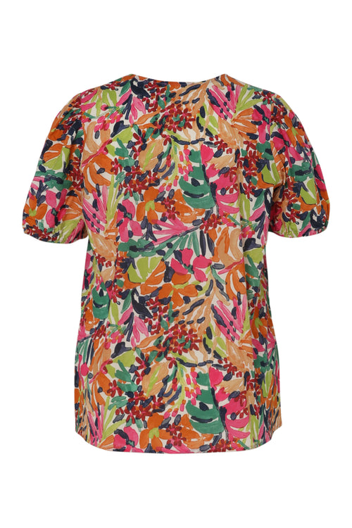 Blouse en coton imprimé floral-Paprika-11