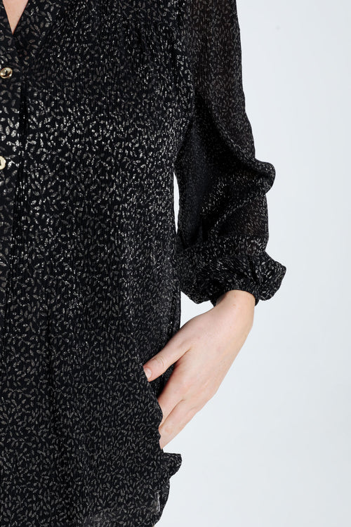 Blouse imprimé pois avec foil-Paprika-5