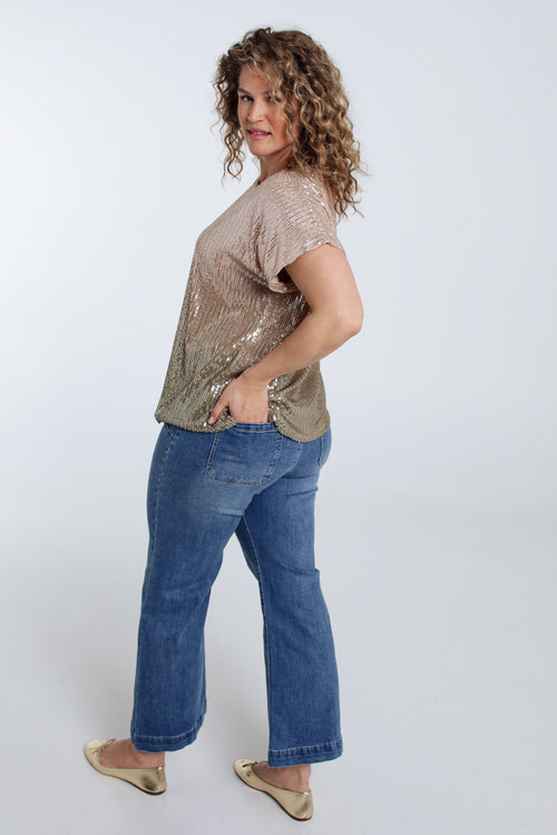 Top sequins dégradé de couleur-Paprika-2