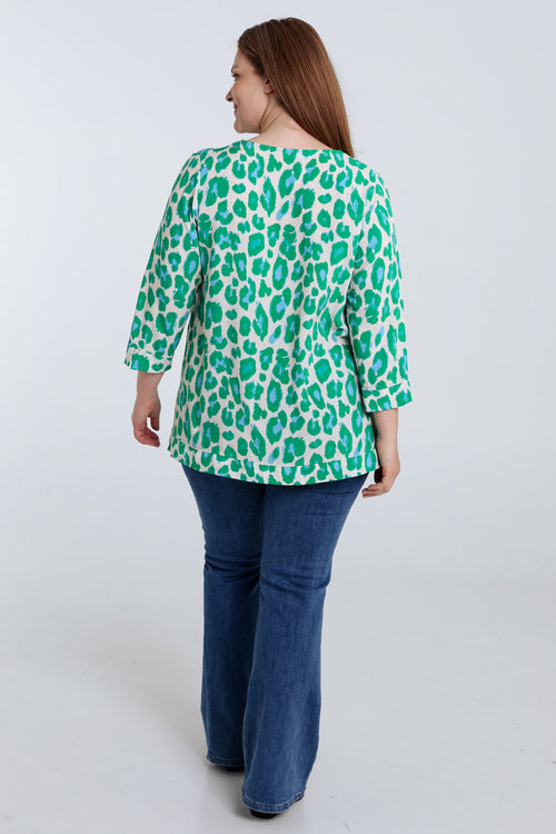 Blouse en viscose imprimé peau de bête-Paprika-2