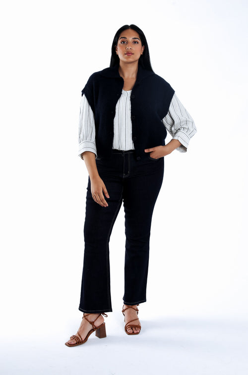 Effen korte cardigan-Paprika-6