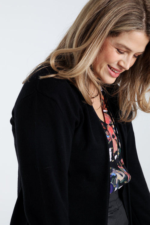Lange, effen basic cardigan-Paprika-5