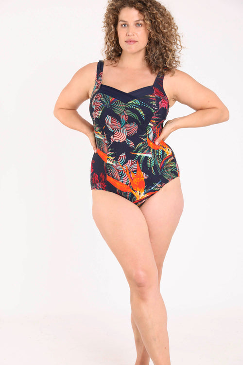 Maillot de bain imprimé tropical-Paprika-7