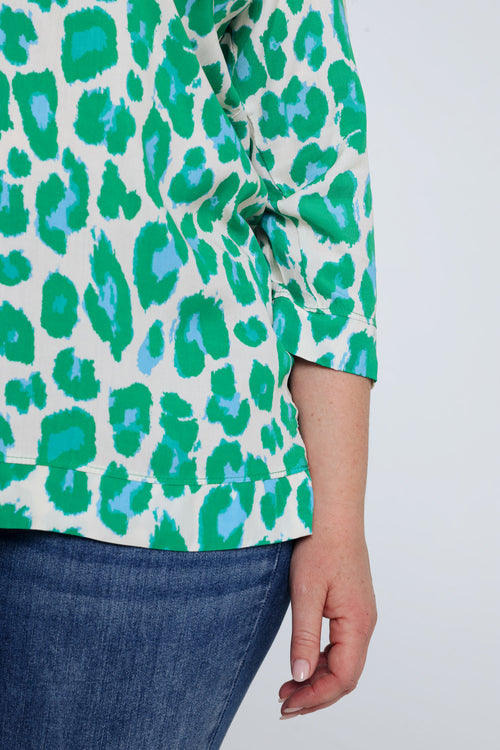 Blouse en viscose imprimé peau de bête-Paprika-4