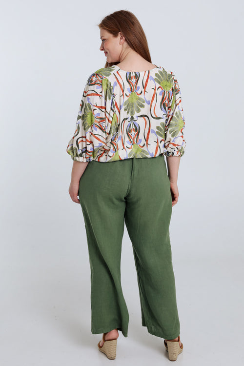 Blouse en viscose imprimé floral-Paprika-2