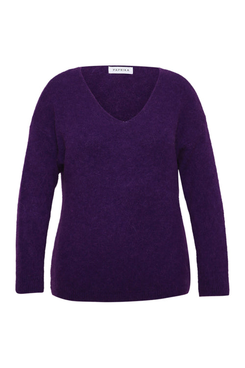 Trui met effen alpaca-Paprika-8