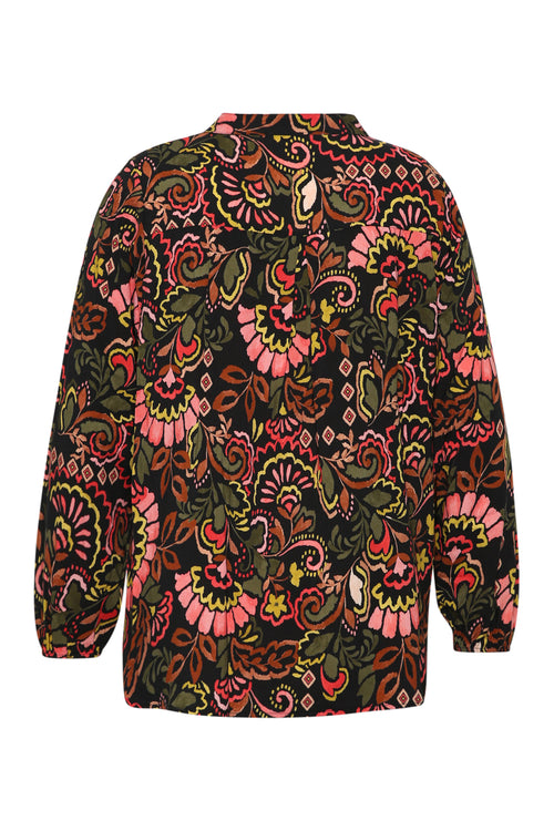 Blouse en viscose imprimé folk-Paprika-9
