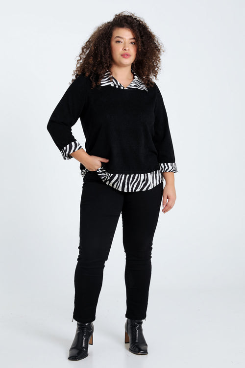 2 in 1 trui met zebraprint-Paprika-8