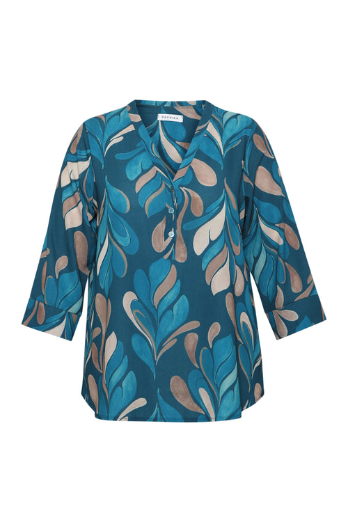Blouse met grafische print-Paprika-1