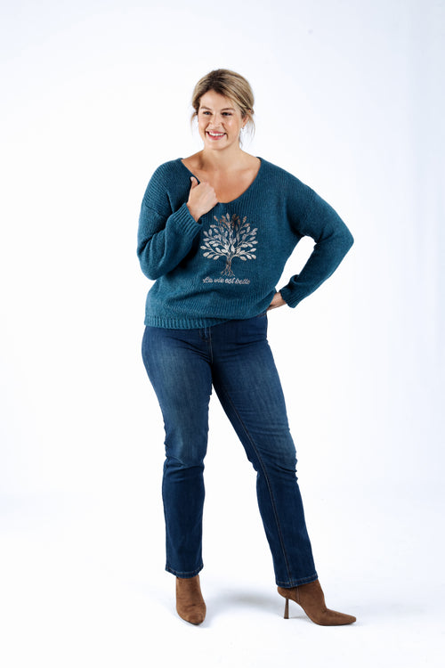 Trui met print van de levensboom-Paprika-5