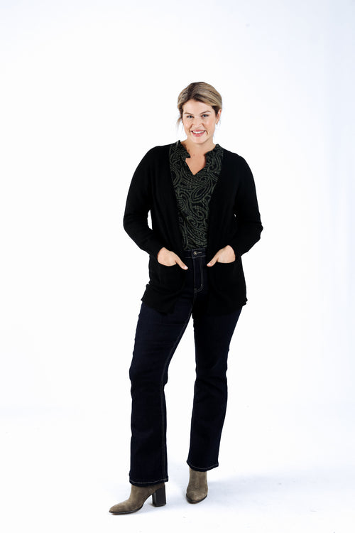 Cardigan en viscose uni-Paprika-6