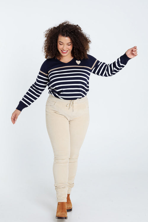 Jegging slim en velours-Paprika-9