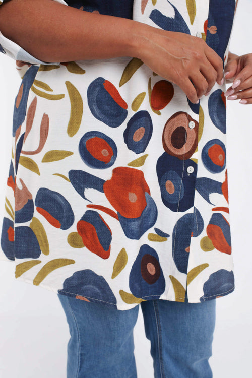 Chemise longue en viscose imprimé coquelicots-Paprika-6