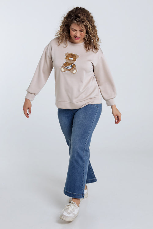 Sweat uni avec ourson-Paprika-9