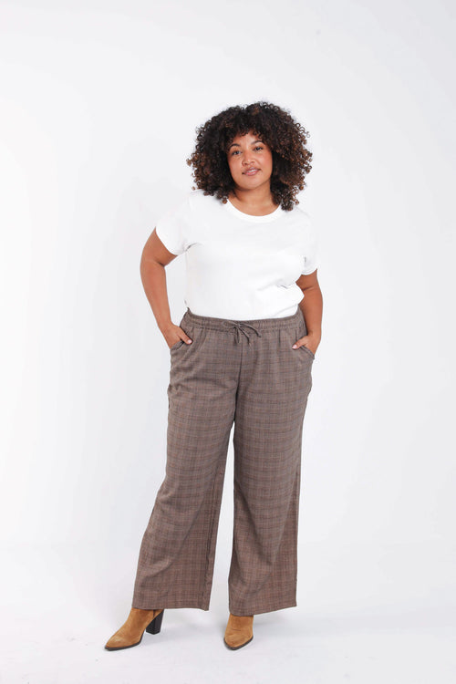 Pantalon à carreaux avec lurex-Paprika-8