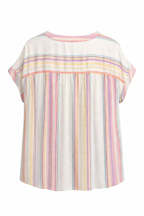 Top van viscose met lurex-strepen-Paprika-3