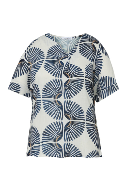 Tweeded bicolore viscose blouse-Paprika-10