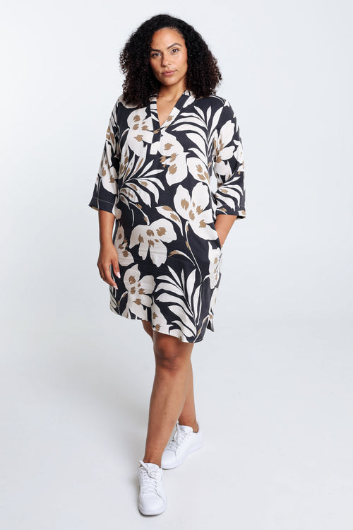 Robe à fleurs en viscose-Paprika-8