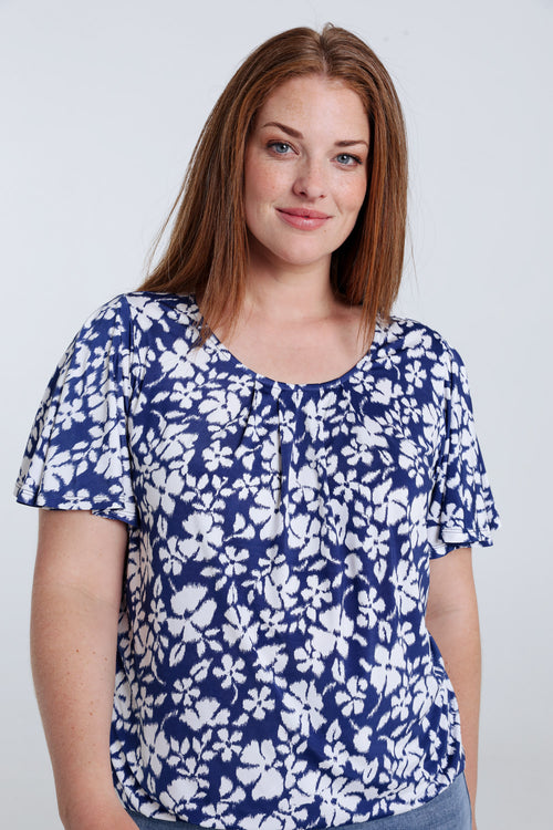 T-shirt imprimé floral-Paprika-1