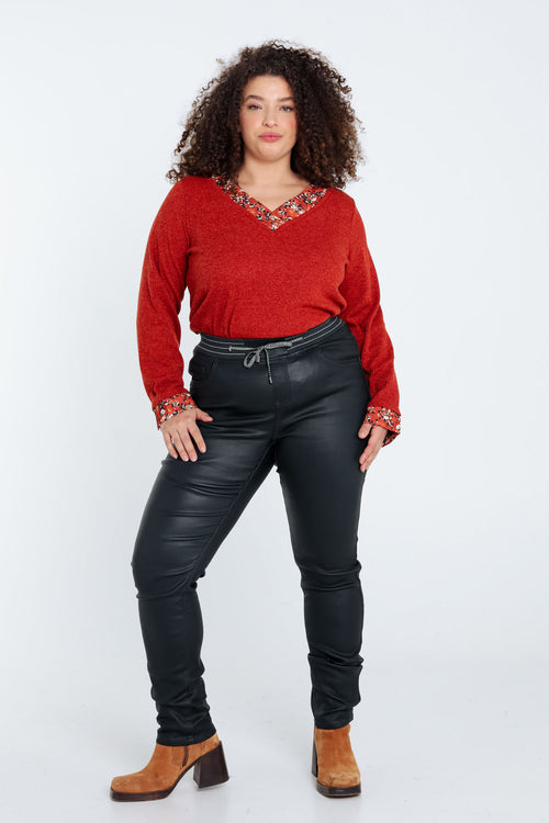 Jegging slim Lolly en coton-Paprika-8