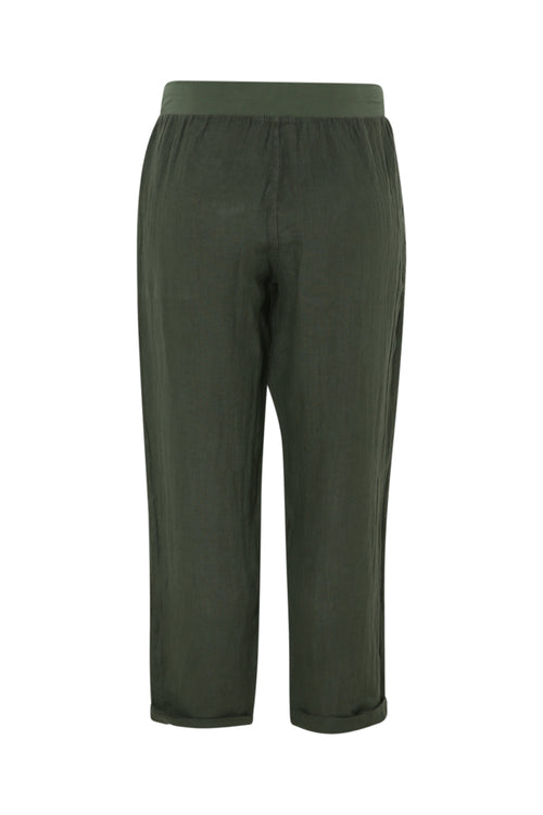 Effen linnen 7/8 broek-Paprika-11
