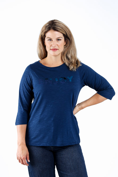 Effen katoenen T-shirt Enjoy-Paprika-2