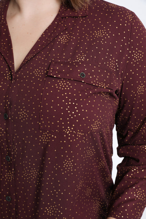 Chemisier en viscose à pois avec détail foil-Paprika-6