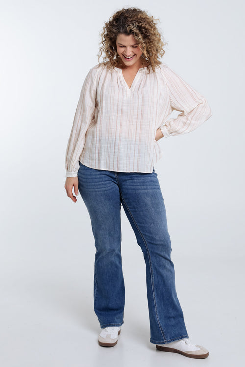 Blouse rayée avec lurex-Paprika-8