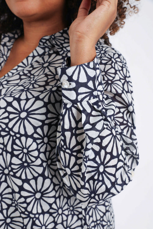 Blouse van katoen met bloemenprint-Paprika-6