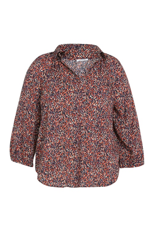 Blouse in viscose met dierenhuidmotief-Paprika-10