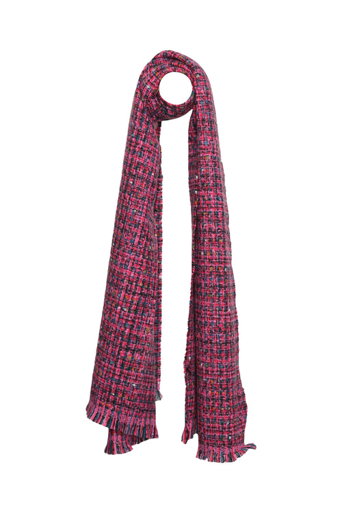 Écharpe maille bouclette à carreaux-Paprika-1
