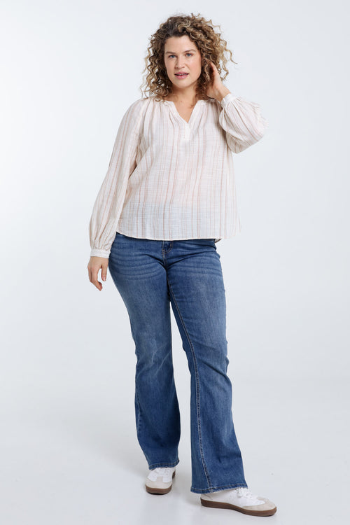 Blouse rayée avec lurex-Paprika-9