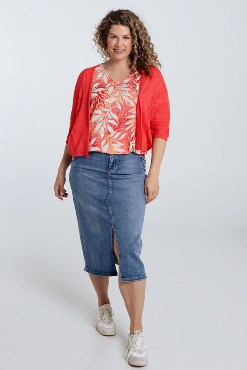 Gilet ajouré uni-Paprika-9